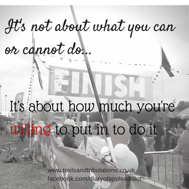 It's Not About What You Can Or Cannot Do - It's About What You're Willing To Put In To Do It! motivational quote